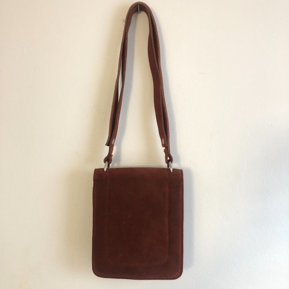 Vintage Barney's New York Burgundy Suede Crossbody